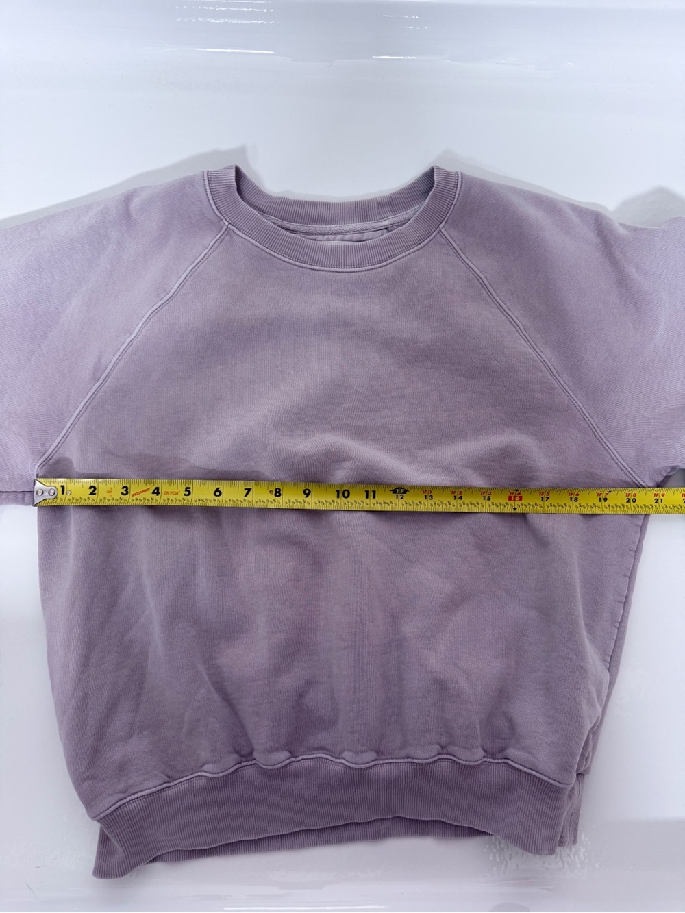Aritzia Wilfred Free Cropped Crewneck Sweatshirt Lavender Grey Size Medium - Picture 8 of 8